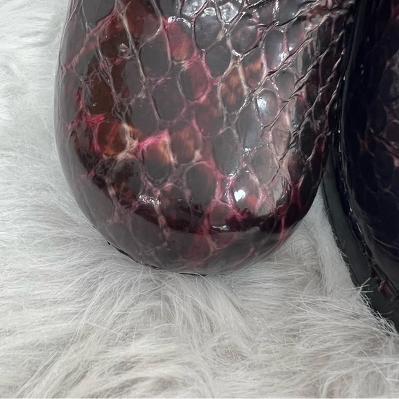 Sanita Pro. Patent Danish clogs burgundy embossed croc - Picture 6 of 16